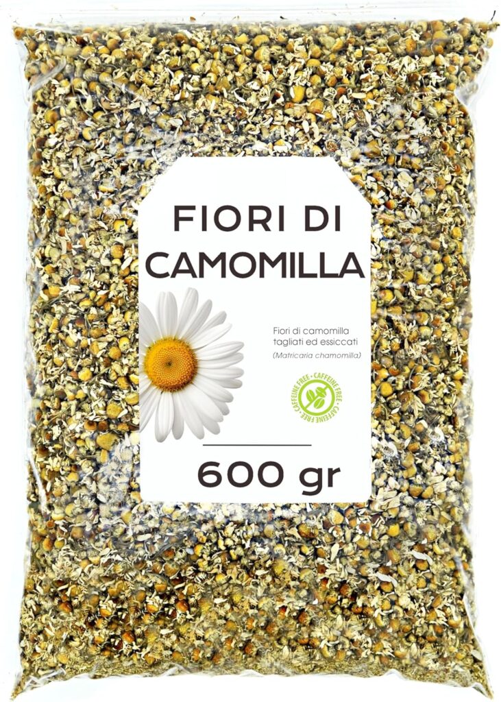 Fiori di Camomilla Secchi 600 gr - Camomilla Fiori - Infuso di Camomilla Dolce - Fiori di Camomilla Tisane - Fiori di Camomilla Sfuso - Proprietà Rilassanti e Benefiche - Infuso d'Erbe