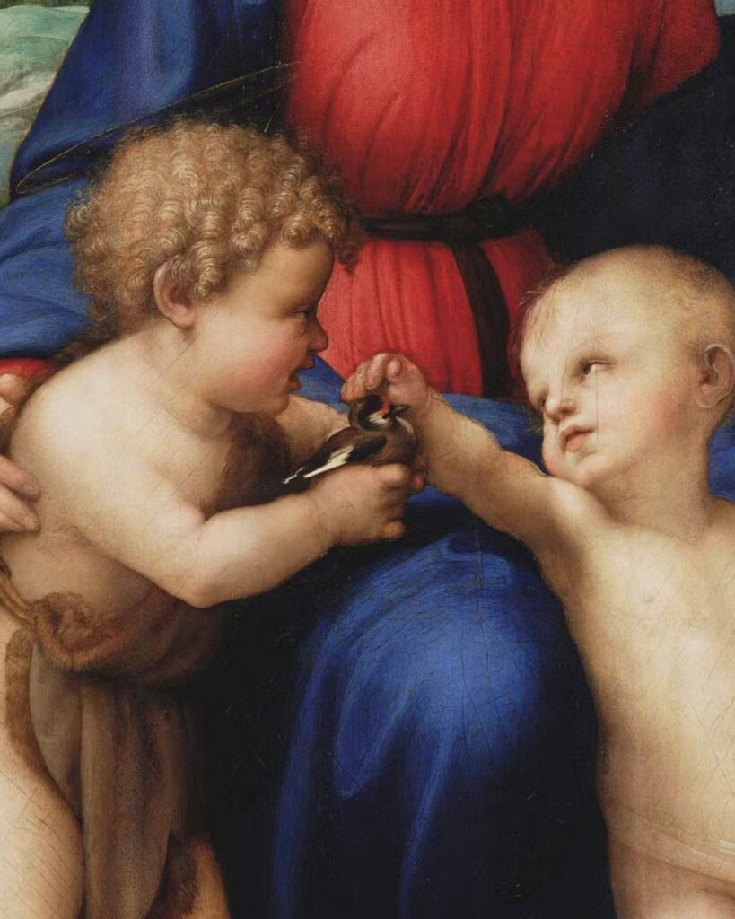 La Madonna del Cardellino - dettaglio