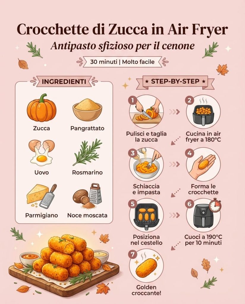 Crocchette di zucca in air fryer: l’antipasto light e irresistibile per Capodanno