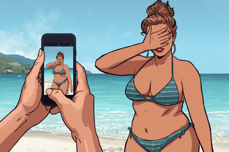 Non voglio finire nelle tue stories: quando non vuoi finire sui social delle colleghe in costume
